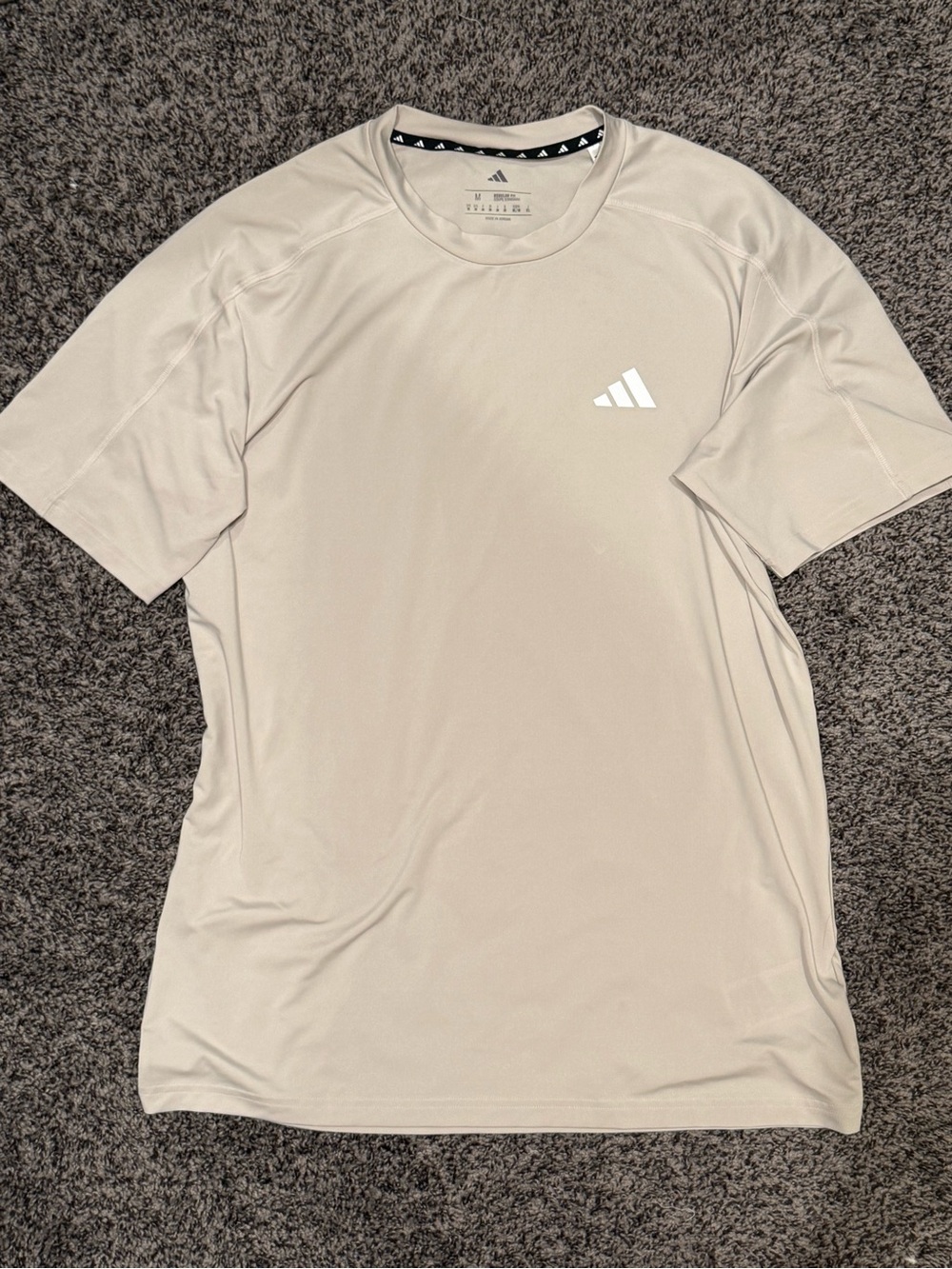 adidas Men’s Beige Short-Sleeve Performance Tee